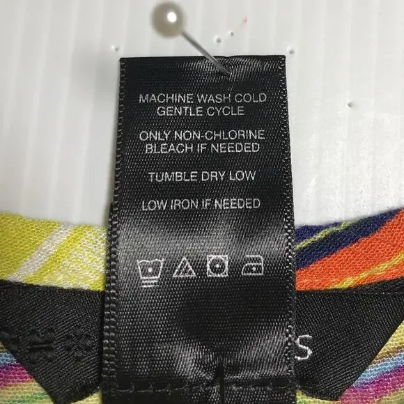 Ali Miles Retro Vibrant Chevron Striped Keyhole Sleeveless Blouse Women S - Picture 6 of 8